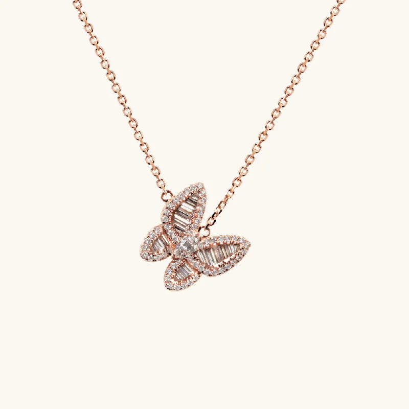 Make Your Outfit Shine With Discounted Jewelry Mixed Diamond Butterfly Pendant