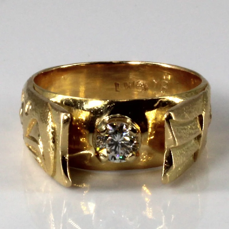 High-Quality Gemstone Jewelry For Special Occasions Indigenous Art Solitaire Diamond Ring | 0.28ct | SZ 7.5 |