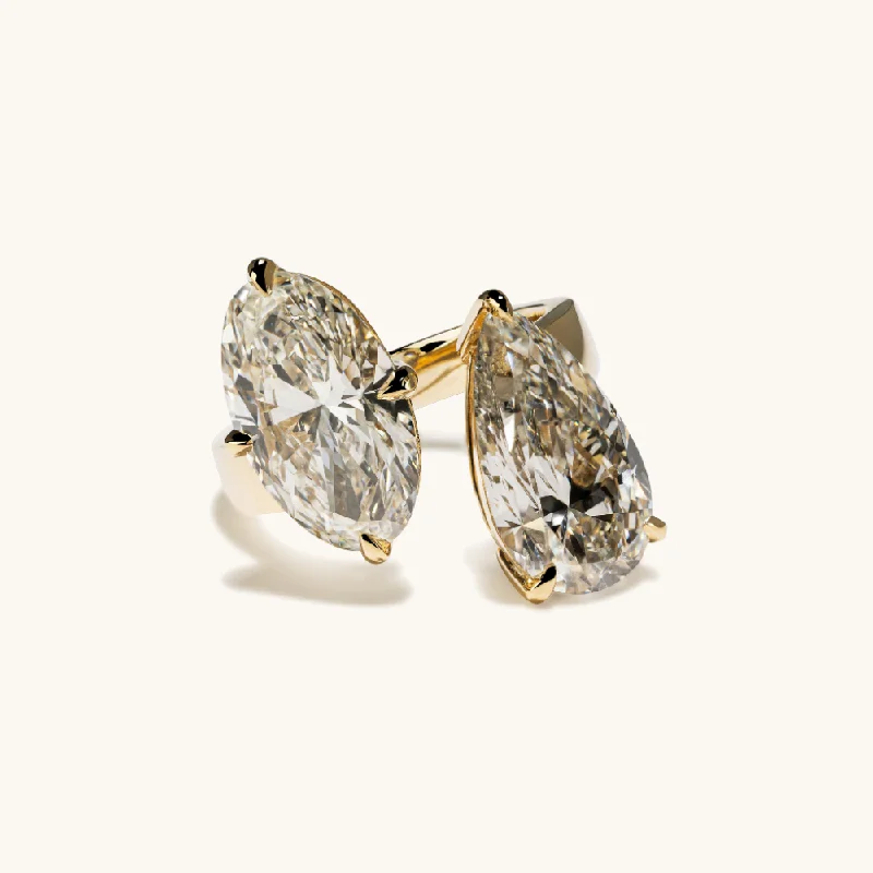 Unique Jewelry Designs Now At Discounted Rates Oval and Pear Toi et Moi Lab Diamond Engagement Ring Unique Jewelry Designs Now At Discounted Rates Oval and Pear Toi et Moi Lab Diamond Engagement Ring
