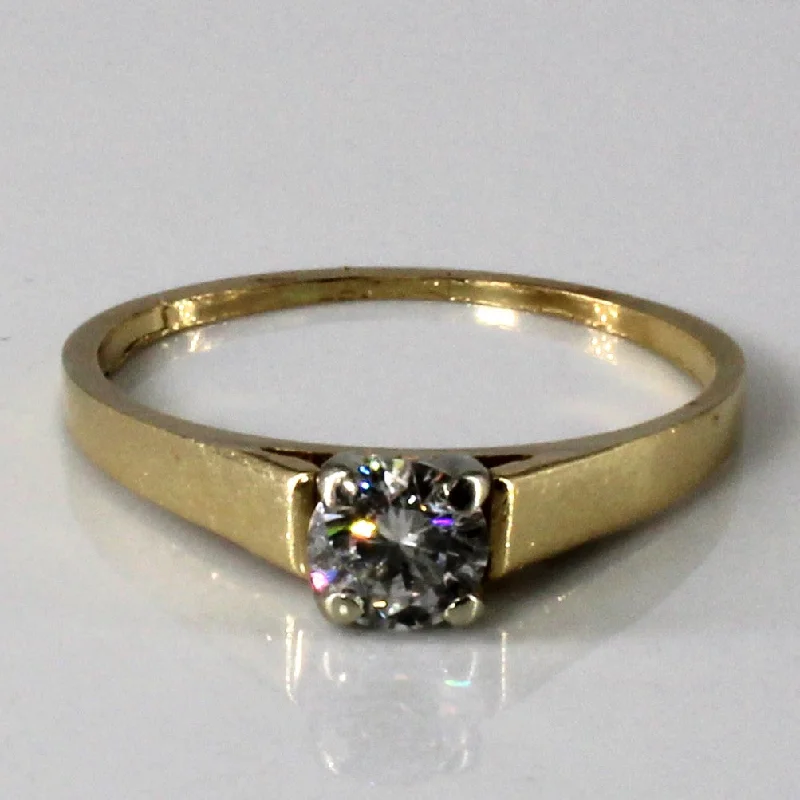Dainty Floral Jewelry For Feminine Elegance Prong Set Solitaire Diamond Ring | 0.38ct | SZ 6.5 | Dainty Floral Jewelry For Feminine Elegance Prong Set Solitaire Diamond Ring | 0.38ct | SZ 6.5 |