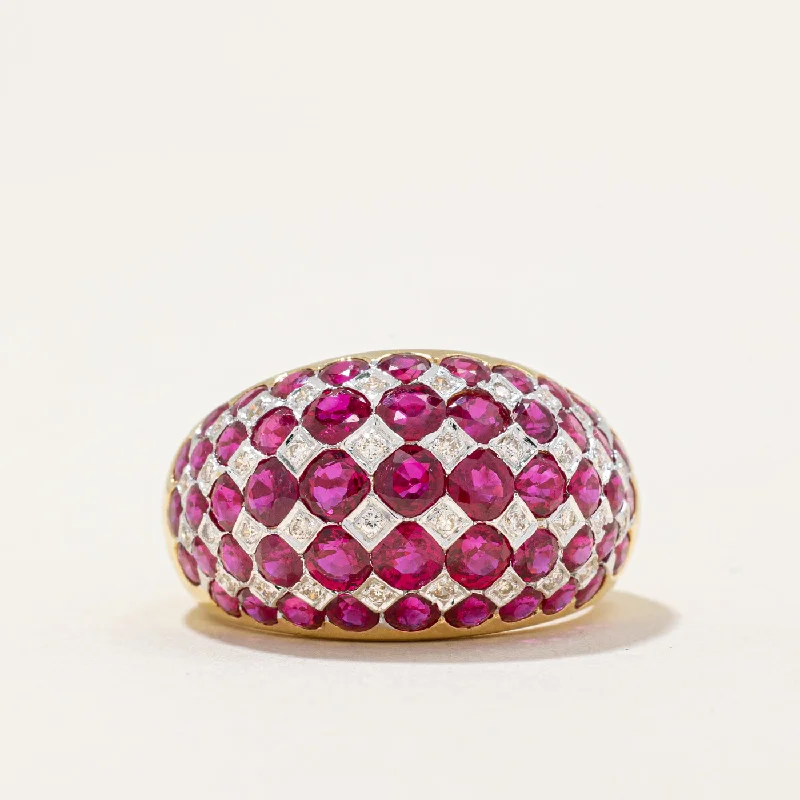 Limited-Time Offer On Elegant Jewelry Pieces Ruby & Diamond Dome Ring | 5.21ctw, 0.18ctw | SZ 6.5 | Limited-Time Offer On Elegant Jewelry Pieces Ruby & Diamond Dome Ring | 5.21ctw, 0.18ctw | SZ 6.5 |