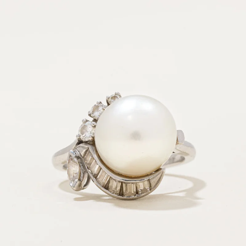 Affordable Luxury Jewelry For Every Occasion South Sea Pearl & Diamond Cocktail Ring | 0.40ctw | SZ 4.25 | Affordable Luxury Jewelry For Every Occasion South Sea Pearl & Diamond Cocktail Ring | 0.40ctw | SZ 4.25 |