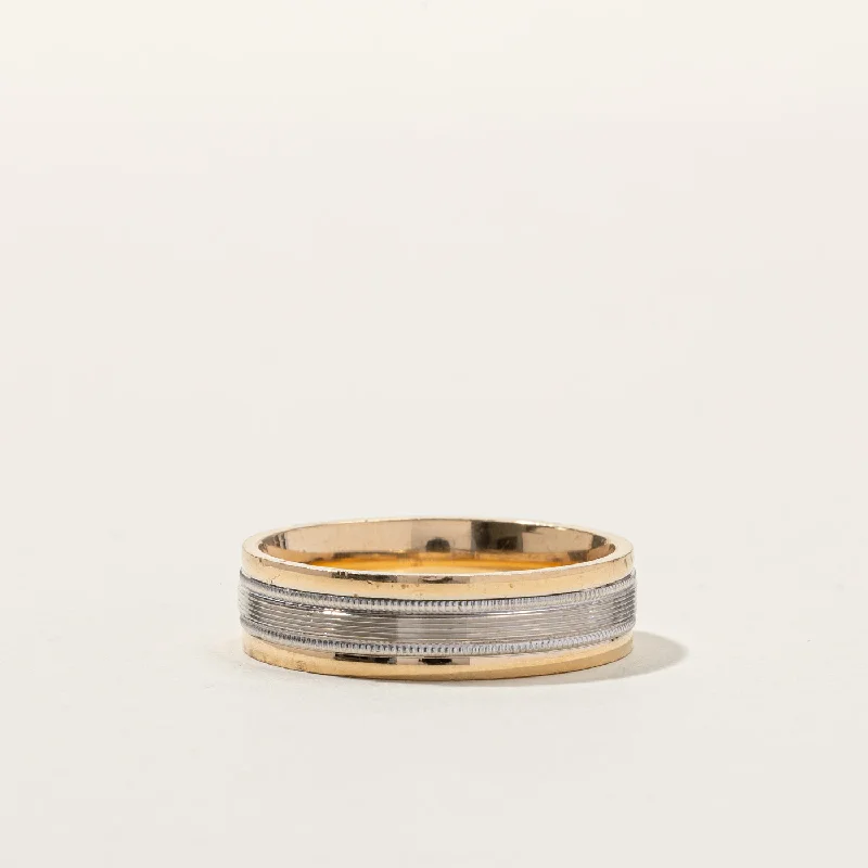 Once-A-Year Jewelry Deals – Shop Before They’Re Gone 'Birks' Textured Two Tone Gold Band | SZ 10 | Once-A-Year Jewelry Deals – Shop Before They’Re Gone 'Birks' Textured Two Tone Gold Band | SZ 10 |