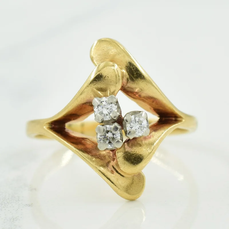Shop Dazzling Jewelry At The Best Prices Three Stone Diamond Bypass Ring | 0.09ctw | SZ 5.75 |