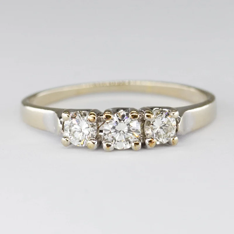 Waterproof Stainless Steel Jewelry For Lasting Beauty Three Stone Diamond Ring | 0.47ctw | SZ 7.75 | Waterproof Stainless Steel Jewelry For Lasting Beauty Three Stone Diamond Ring | 0.47ctw | SZ 7.75 |