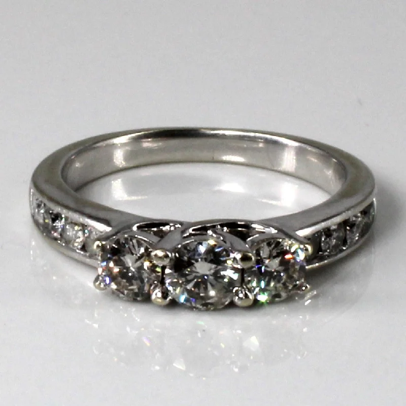Versatile Layering Jewelry For Effortless Chic Three Stone Diamond with Accents Ring | 0.97ctw | SZ 6.5 | Versatile Layering Jewelry For Effortless Chic Three Stone Diamond with Accents Ring | 0.97ctw | SZ 6.5 |