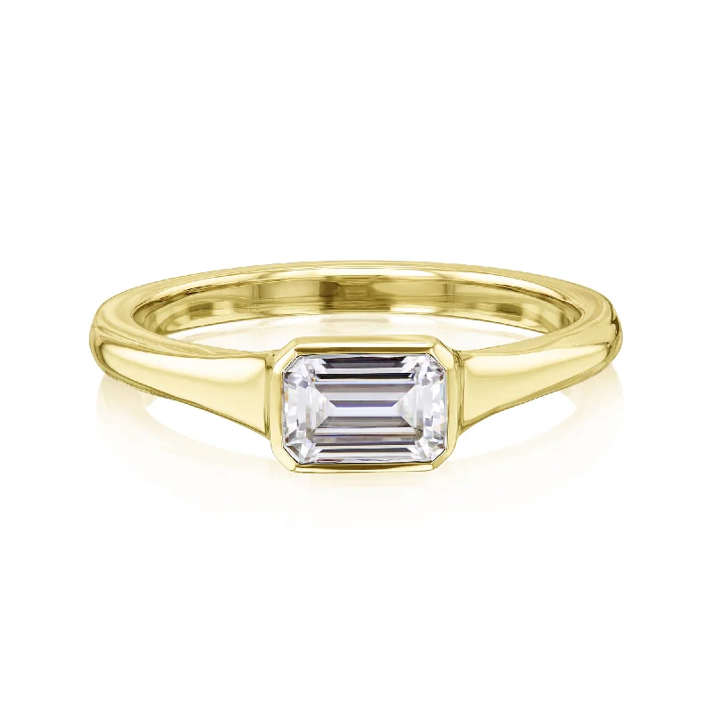 Seasonal Jewelry Deals – Elevate Your Style 0.5ct Emerald Low Bezel Ring