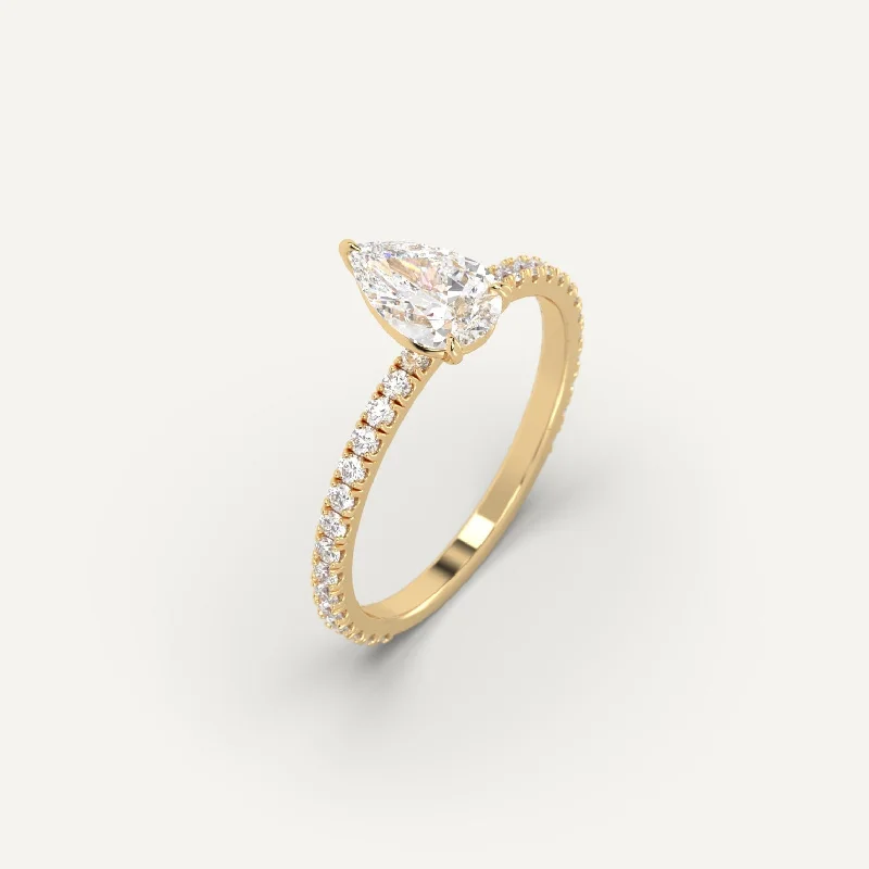 Grab Exquisite Jewelry At The Lowest Prices 1 carat Pear Cut Diamond Ring