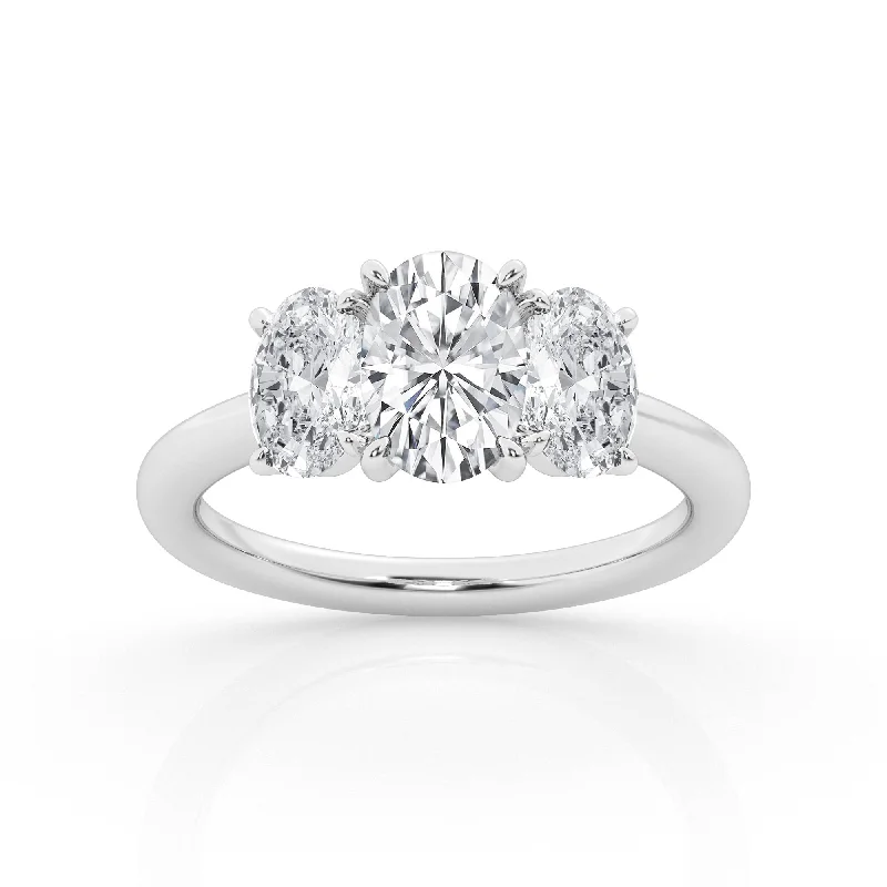 Grab Your Favorite Jewelry At The Lowest Prices 3.00 cttw 3 stone Ring with 1.50 ct Oval Lab Diamond Center Stone by Mercury Rings Grab Your Favorite Jewelry At The Lowest Prices 3.00 cttw 3 stone Ring with 1.50 ct Oval Lab Diamond Center Stone by Mercury Rings