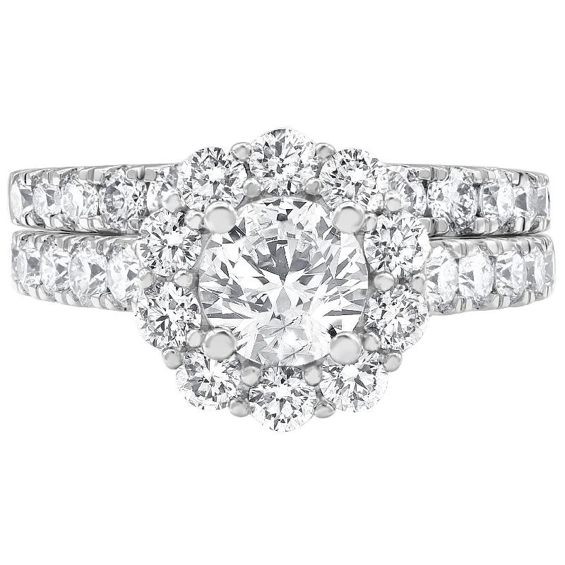 Shop Dazzling Jewelry At The Best Prices 3.00 cttw Halo Bridal Ring with 1.00 ct Round Lab Diamond Center Stone by Mercury Rings Shop Dazzling Jewelry At The Best Prices 3.00 cttw Halo Bridal Ring with 1.00 ct Round Lab Diamond Center Stone by Mercury Rings