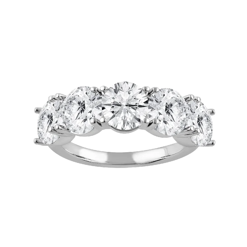 Limited-Stock Jewelry Clearance – Grab Your Favorites Now Round Lab Diamond 5 Stone Engagement Ring by Mercury Rings Limited-Stock Jewelry Clearance – Grab Your Favorites Now Round Lab Diamond 5 Stone Engagement Ring by Mercury Rings