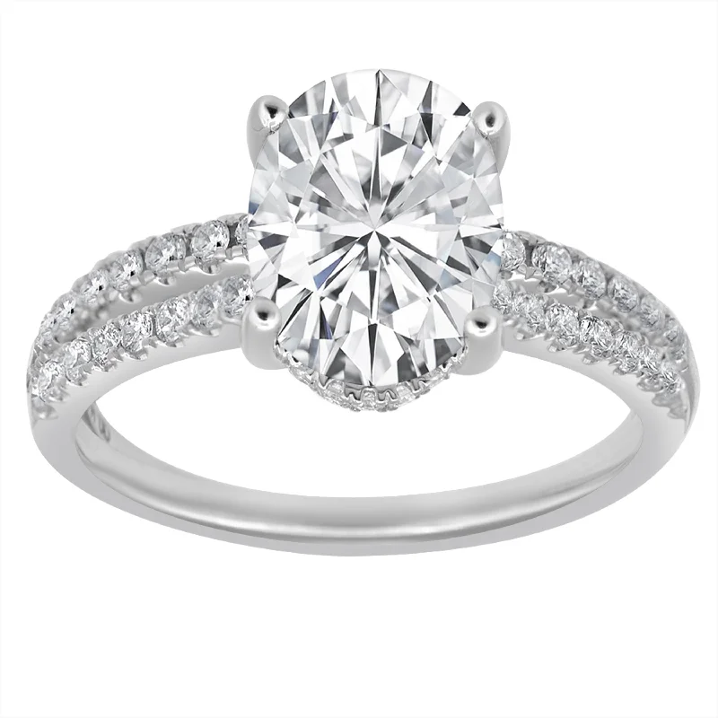 High-End Jewelry, Now More Affordable Than Ever Hidden Halo Bridal Ring with Center Oval Lab Diamond by Mercury Rings High-End Jewelry, Now More Affordable Than Ever Hidden Halo Bridal Ring with Center Oval Lab Diamond by Mercury Rings