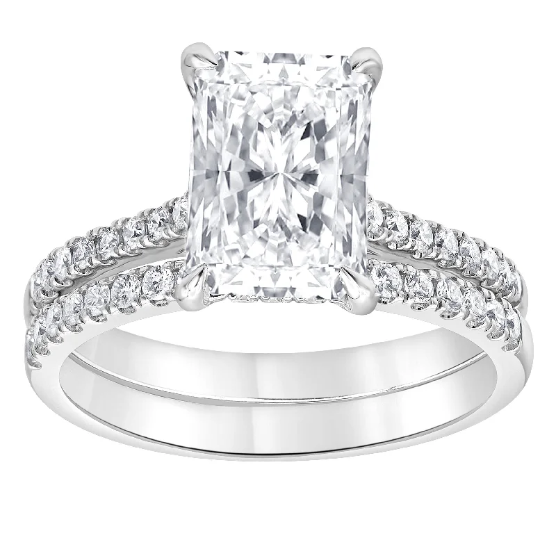 Your Dream Jewelry At Dream Prices Hidden Halo Bridal Ring with Center Radiant Lab Diamond by Mercury Rings Your Dream Jewelry At Dream Prices Hidden Halo Bridal Ring with Center Radiant Lab Diamond by Mercury Rings