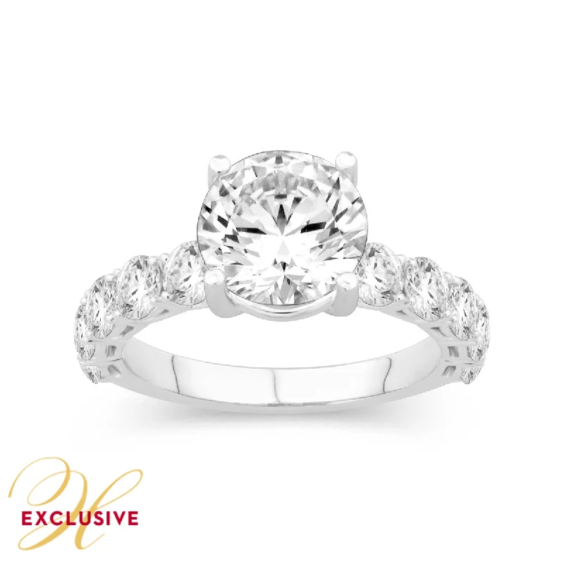 Timeless Jewelry At Special Discount Rates CLASSIC STYLE WHITE GOLD ENGAGEMENT RING SETTING WITH SIDE DIAMONDS, 1.73 CT TW Timeless Jewelry At Special Discount Rates CLASSIC STYLE WHITE GOLD ENGAGEMENT RING SETTING WITH SIDE DIAMONDS, 1.73 CT TW