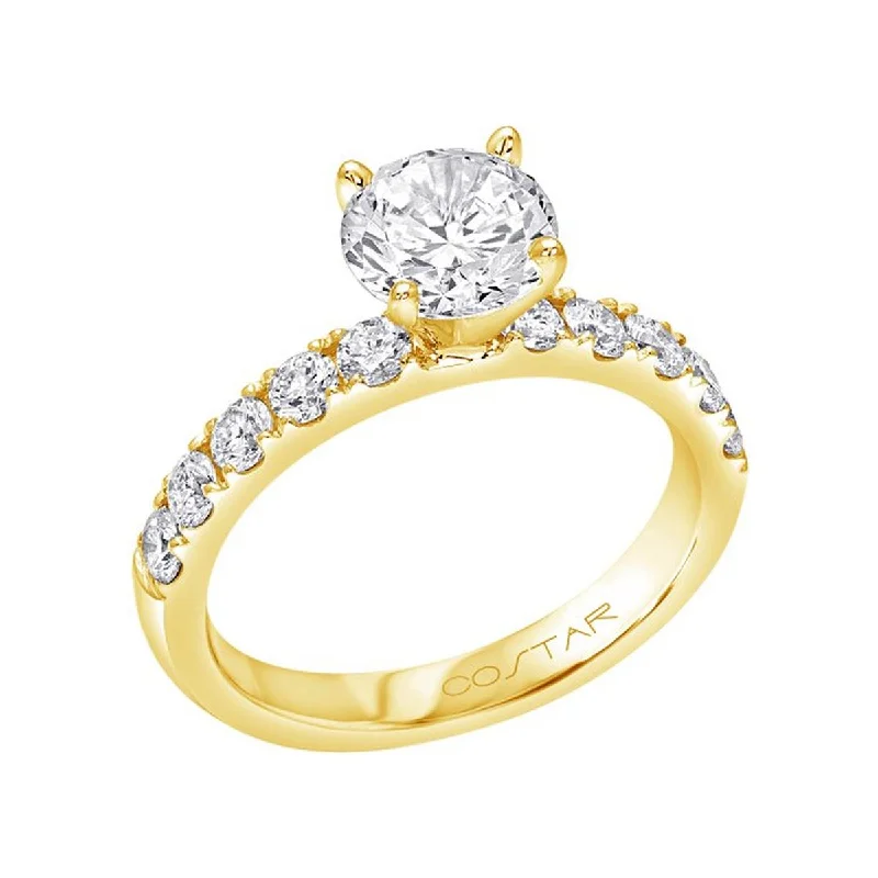 Chic, Trendy, And Affordable Jewelry Sale CLASSIC YELLOW GOLD ENGAGEMENT RING SETTING WITH 10 DIAMONDS, .68 CT TW Chic, Trendy, And Affordable Jewelry Sale CLASSIC YELLOW GOLD ENGAGEMENT RING SETTING WITH 10 DIAMONDS, .68 CT TW