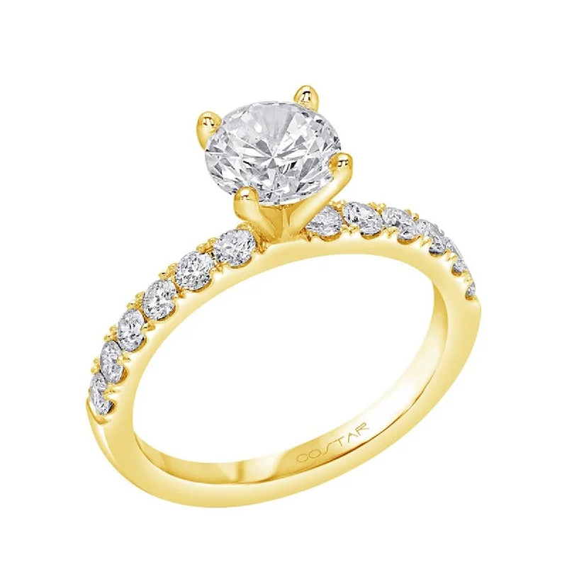 Gorgeous Jewelry, Limited-Time Savings CLASSIC YELLOW GOLD ENGAGEMENT RING SETTING WITH 12 SIDE DIAMONDS, .47 CT TW Gorgeous Jewelry, Limited-Time Savings CLASSIC YELLOW GOLD ENGAGEMENT RING SETTING WITH 12 SIDE DIAMONDS, .47 CT TW