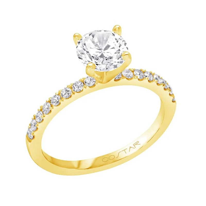 Elegant Jewelry Pieces At Unbelievable Prices CLASSIC YELLOW GOLD ENGAGEMENT RING SETTING WITH 16 SIDE DIAMONDS, .25 CT TW Elegant Jewelry Pieces At Unbelievable Prices CLASSIC YELLOW GOLD ENGAGEMENT RING SETTING WITH 16 SIDE DIAMONDS, .25 CT TW