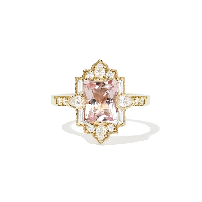 Flash Sale On Elegant Jewelry – Don't Miss Out Deco Emerald & Pear Morganite Mosaic Ring Flash Sale On Elegant Jewelry – Don't Miss Out Deco Emerald & Pear Morganite Mosaic Ring