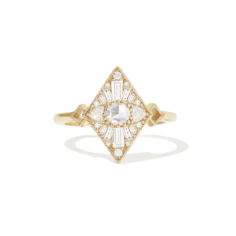 Get Ready To Sparkle – Special Jewelry Discounts Mini Kite Shape Round Rose Cut Diamond Mosaic Ring Get Ready To Sparkle – Special Jewelry Discounts Mini Kite Shape Round Rose Cut Diamond Mosaic Ring