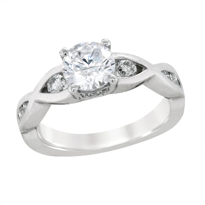 Don't Miss Our Biggest Jewelry Sale Of The Season PLATINUM ENGAGEMENT RING SETTING WITH SCALLOPED SHANK, .45 CT TW Don't Miss Our Biggest Jewelry Sale Of The Season PLATINUM ENGAGEMENT RING SETTING WITH SCALLOPED SHANK, .45 CT TW