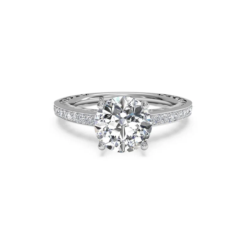 Jewelry Deals That Outshine The Rest Lattice Micropave Round Brilliant Diamond Engagement Ring Jewelry Deals That Outshine The Rest Lattice Micropave Round Brilliant Diamond Engagement Ring