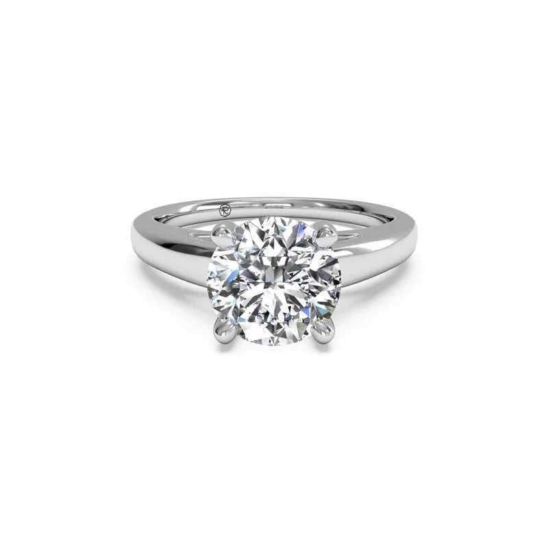 Handcrafted Beauty At Affordable Prices Solitaire Cathedral Round Brilliant Diamond Engagement Ring