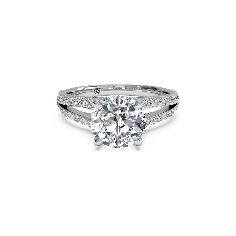 Dainty Floral Jewelry For Feminine Elegance Split-Shank French-Set Round Brilliant Diamond Engagement Ring Dainty Floral Jewelry For Feminine Elegance Split-Shank French-Set Round Brilliant Diamond Engagement Ring