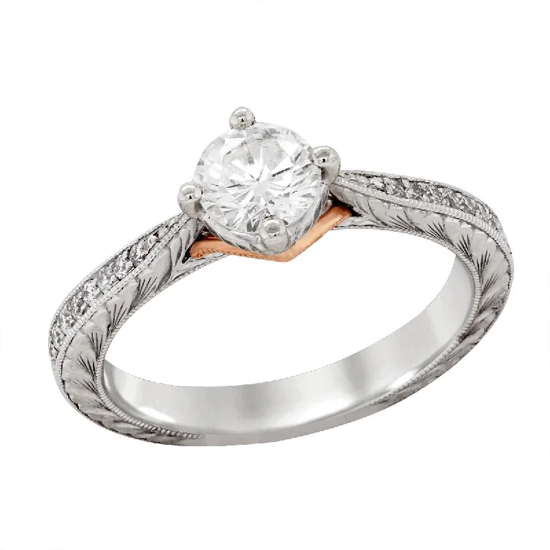 Limited-Time Offer On Elegant Jewelry Pieces TWO-TONE DIAMOND ENGAGEMENT RING WITH MILGRAIN DETAILING, 0.71 CT TW Limited-Time Offer On Elegant Jewelry Pieces TWO-TONE DIAMOND ENGAGEMENT RING WITH MILGRAIN DETAILING, 0.71 CT TW
