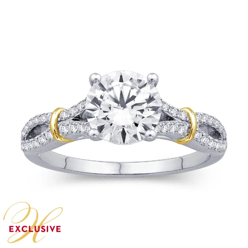 Special Sale On Handcrafted Jewelry – Shop Today TWO-TONE GOLD DIAMOND ENGAGEMENT RING SETTING WITH SPLIT SHANK, .28 CT TW Special Sale On Handcrafted Jewelry – Shop Today TWO-TONE GOLD DIAMOND ENGAGEMENT RING SETTING WITH SPLIT SHANK, .28 CT TW