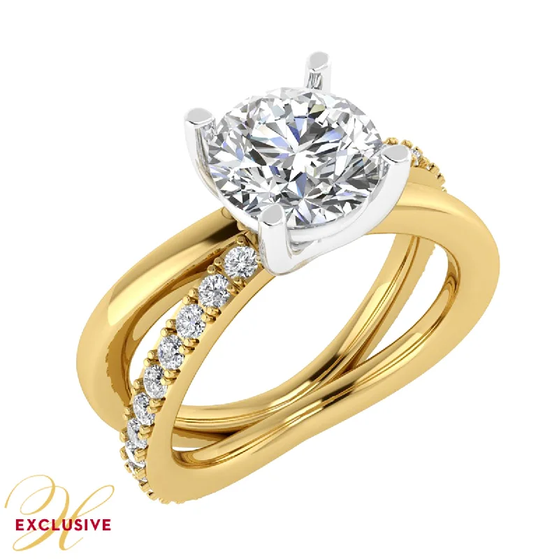 Grab Stylish Jewelry Before The Sale Ends TWO-TONE GOLD SPLIT SHANK DIAMOND ENGAGEMENT RING SETTING, .56 CT TW Grab Stylish Jewelry Before The Sale Ends TWO-TONE GOLD SPLIT SHANK DIAMOND ENGAGEMENT RING SETTING, .56 CT TW