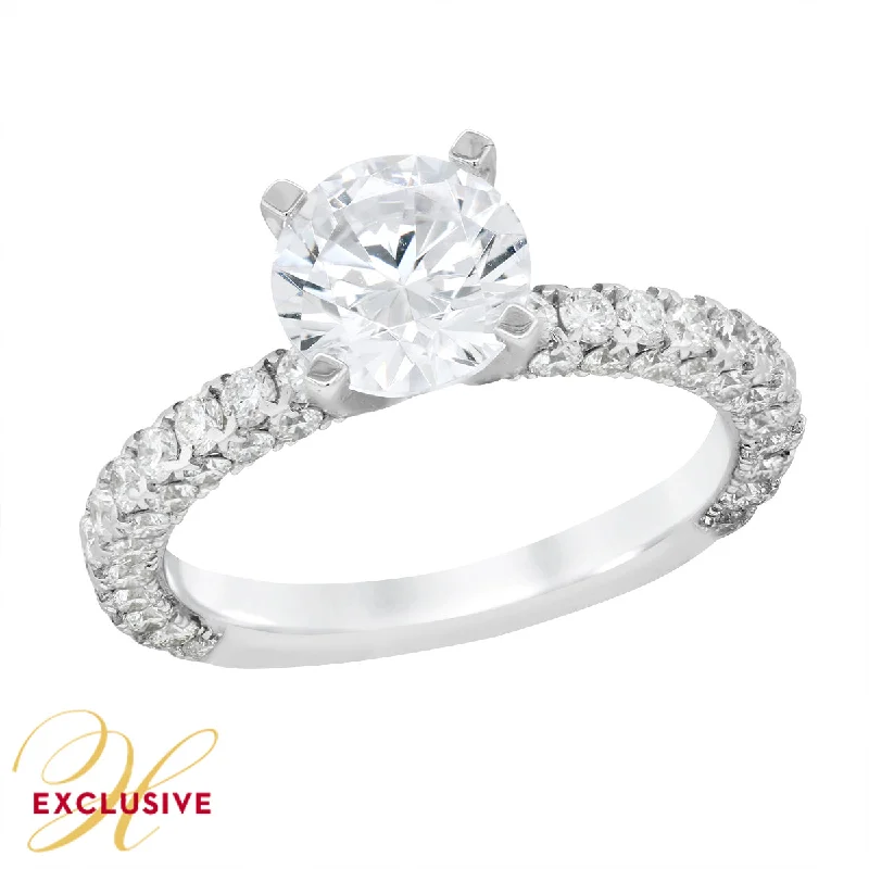 The Ultimate Jewelry Sale – Shop Premium Styles WHITE GOLD ENGAGEMENT RING SETTING WITH DIAMOND COVERED BAND, 1.44 CT TW The Ultimate Jewelry Sale – Shop Premium Styles WHITE GOLD ENGAGEMENT RING SETTING WITH DIAMOND COVERED BAND, 1.44 CT TW