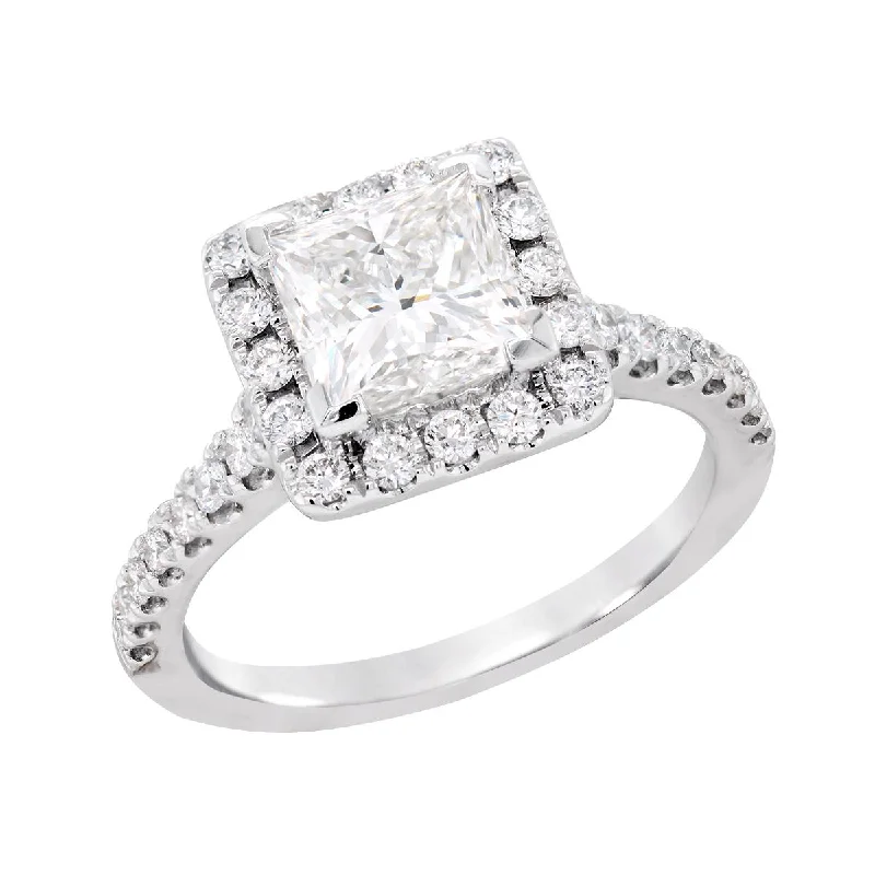 Trendy Minimalist Jewelry For Everyday Wear WHITE GOLD ENGAGEMENT RING WITH LAB GROWN PRINCESS CUT DIAMOND, 1.50 CT TW Trendy Minimalist Jewelry For Everyday Wear WHITE GOLD ENGAGEMENT RING WITH LAB GROWN PRINCESS CUT DIAMOND, 1.50 CT TW