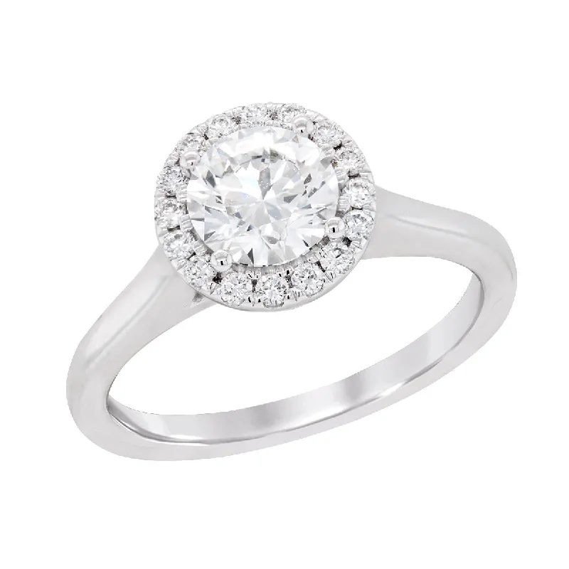 Affordable Gold-Plated Jewelry For Modern Fashion WHITE GOLD HALO ENGAGEMENT RING WITH 1 CT LAB GROWN DIAMOND CENTER, 1 1/4 CT TW Affordable Gold-Plated Jewelry For Modern Fashion WHITE GOLD HALO ENGAGEMENT RING WITH 1 CT LAB GROWN DIAMOND CENTER, 1 1/4 CT TW