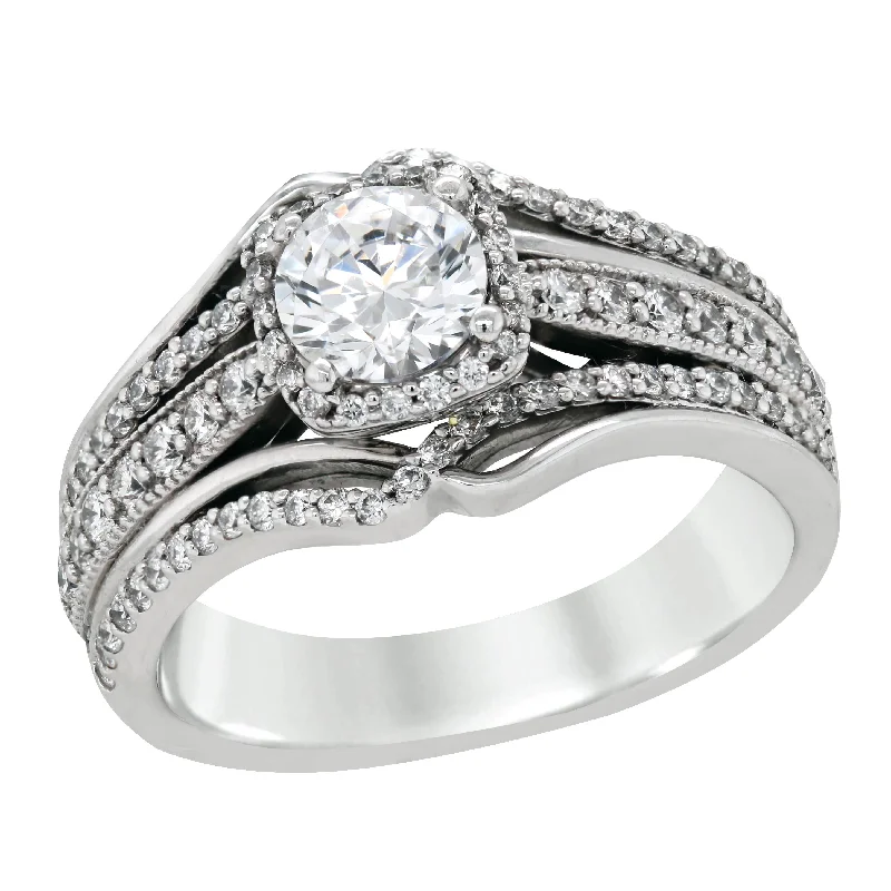 Shop Handcrafted Jewelry At Special Promotional Rates WHITE GOLD ORNATE DIAMOND ENGAGEMENT RING SETTING, .55 CT TW Shop Handcrafted Jewelry At Special Promotional Rates WHITE GOLD ORNATE DIAMOND ENGAGEMENT RING SETTING, .55 CT TW