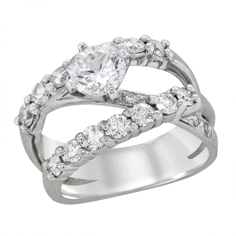 Special Deals On Handcrafted And Designer Jewelry WHITE GOLD SPLIT SHANK ENGAGEMENT RING, 1 1/2 CT TW Special Deals On Handcrafted And Designer Jewelry WHITE GOLD SPLIT SHANK ENGAGEMENT RING, 1 1/2 CT TW