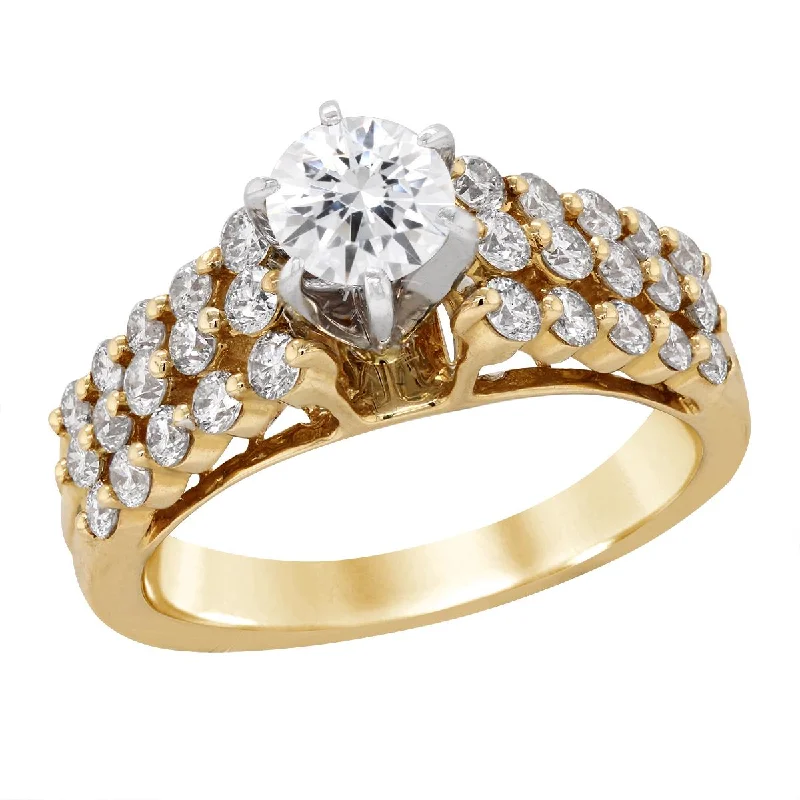 Last Chance To Shop High-End Jewelry At Markdown Prices YELLOW GOLD CATHEDRAL STYLE DIAMOND ENGAGEMENT RING SETTING, .87 CT TW Last Chance To Shop High-End Jewelry At Markdown Prices YELLOW GOLD CATHEDRAL STYLE DIAMOND ENGAGEMENT RING SETTING, .87 CT TW