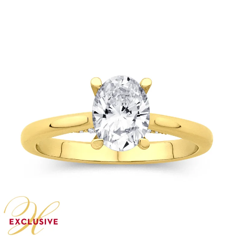Last Chance To Grab Your Favorite Jewelry At A Discount YELLOW GOLD DIAMOND ENGAGEMENT RING SETTING WITH OVAL CENTER, .10 CT TW Last Chance To Grab Your Favorite Jewelry At A Discount YELLOW GOLD DIAMOND ENGAGEMENT RING SETTING WITH OVAL CENTER, .10 CT TW