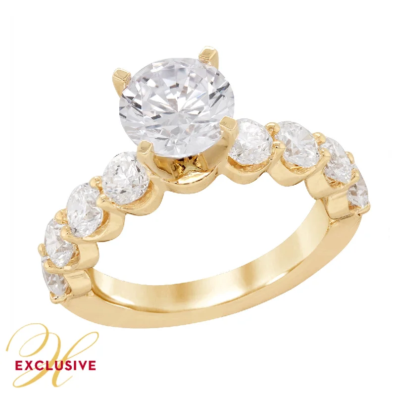 Make Your Outfit Shine With Discounted Jewelry YELLOW GOLD ENGAGEMENT RING SETTING WITH LARGE SIDE DIAMONDS, 1.91 CT TW Make Your Outfit Shine With Discounted Jewelry YELLOW GOLD ENGAGEMENT RING SETTING WITH LARGE SIDE DIAMONDS, 1.91 CT TW