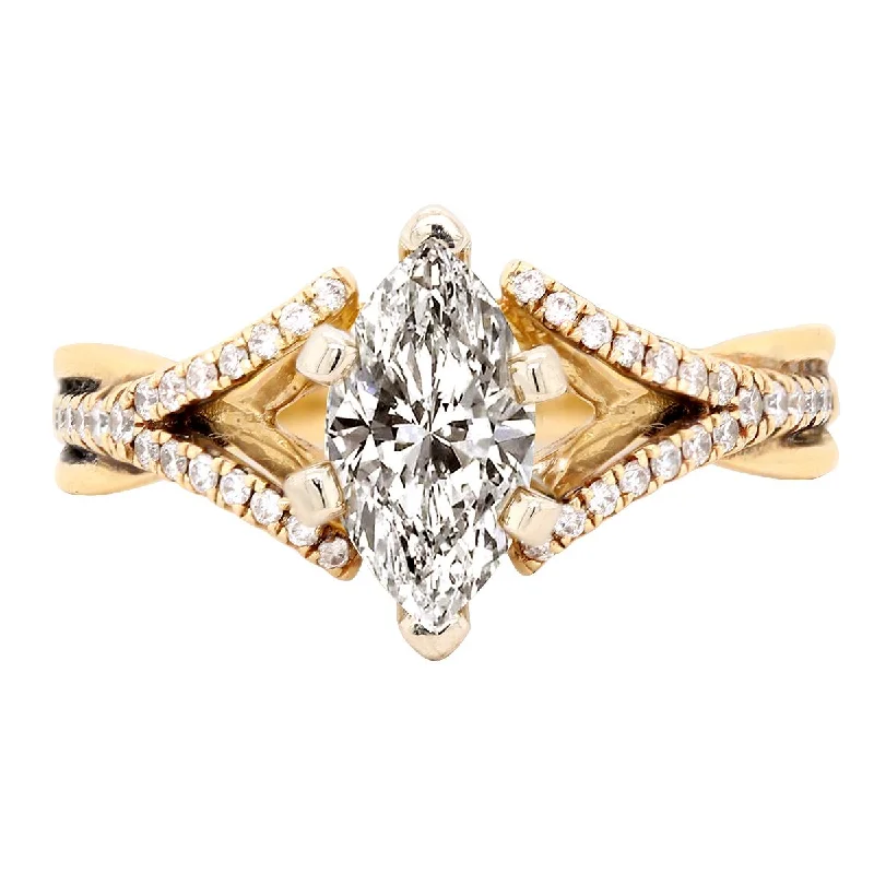 Timeless Elegance Now At Special Discounts YELLOW GOLD ENGAGEMENT RING SETTING WITH SPLIT SHANK Timeless Elegance Now At Special Discounts YELLOW GOLD ENGAGEMENT RING SETTING WITH SPLIT SHANK