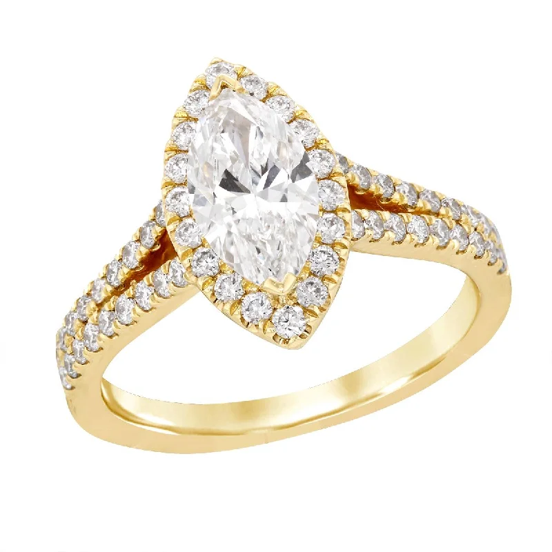 Shop Modern Jewelry Collections With Exclusive Discounts YELLOW GOLD ENGAGEMENT RING WITH 1 CARAT LAB GROWN MARQUISE DIAMOND CENTER Shop Modern Jewelry Collections With Exclusive Discounts YELLOW GOLD ENGAGEMENT RING WITH 1 CARAT LAB GROWN MARQUISE DIAMOND CENTER