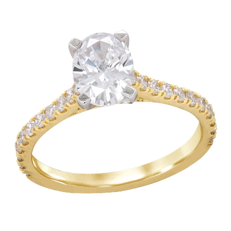 Best Jewelry Sale Prices – Limited-Time Offer YELLOW GOLD ENGAGEMENT RING WITH CLASSIC STYLING AND OVAL CENTER, .42 CT TW