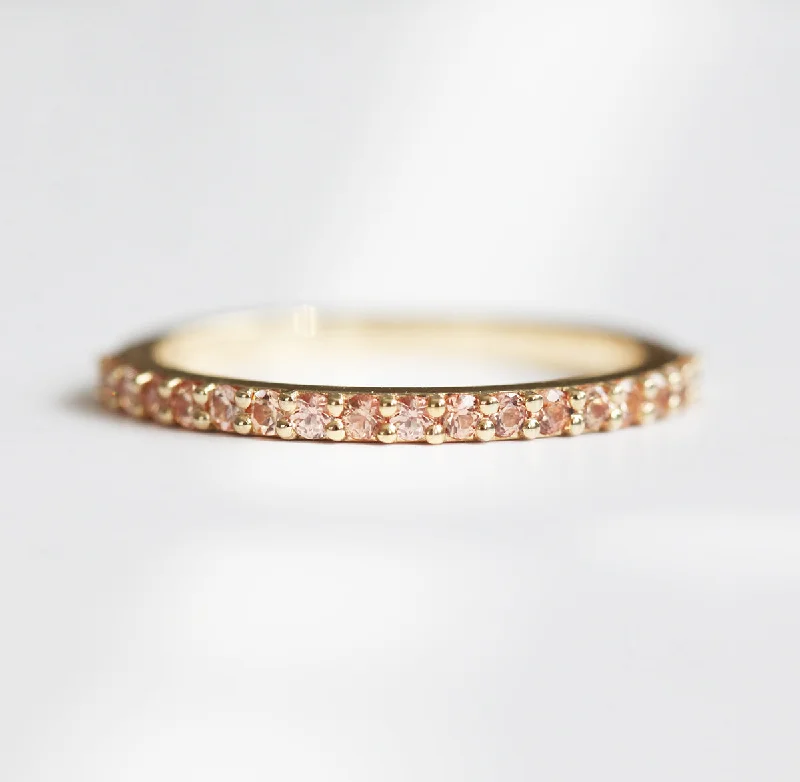 Grab Stylish Jewelry Before The Sale Ends Full Eternity Peach Sapphire Ring