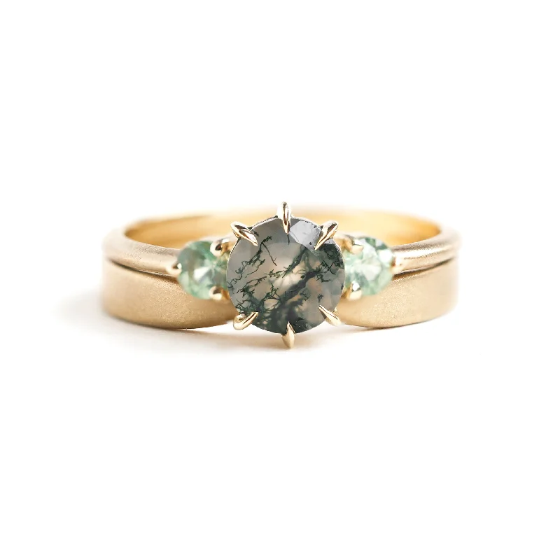 Trending Jewelry Styles Now At Limited-Time Discounts Moss Agate Wedding Ring Set