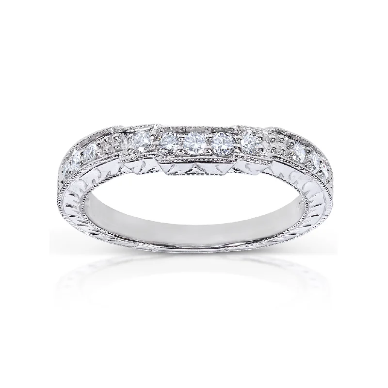 Trendy Minimalist Jewelry For Everyday Wear Round Diamond Wedding Band 1/4 Carat (ctw) in 14K White Gold Trendy Minimalist Jewelry For Everyday Wear Round Diamond Wedding Band 1/4 Carat (ctw) in 14K White Gold