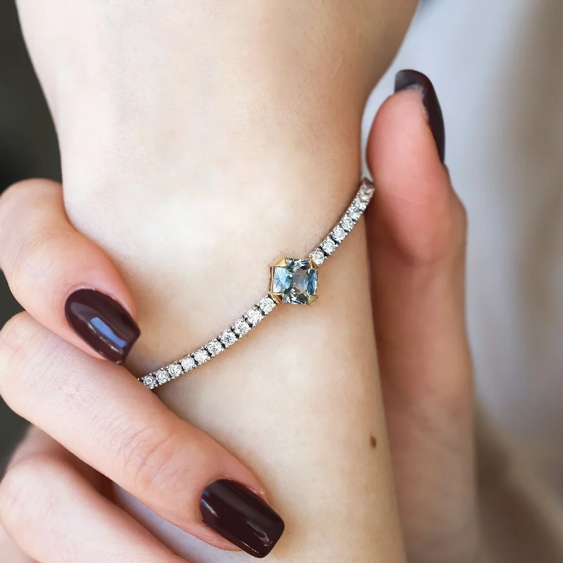 Shop Dazzling Jewelry At The Best Prices Sapphire Diamond Tennis Bracelet 18K Gold