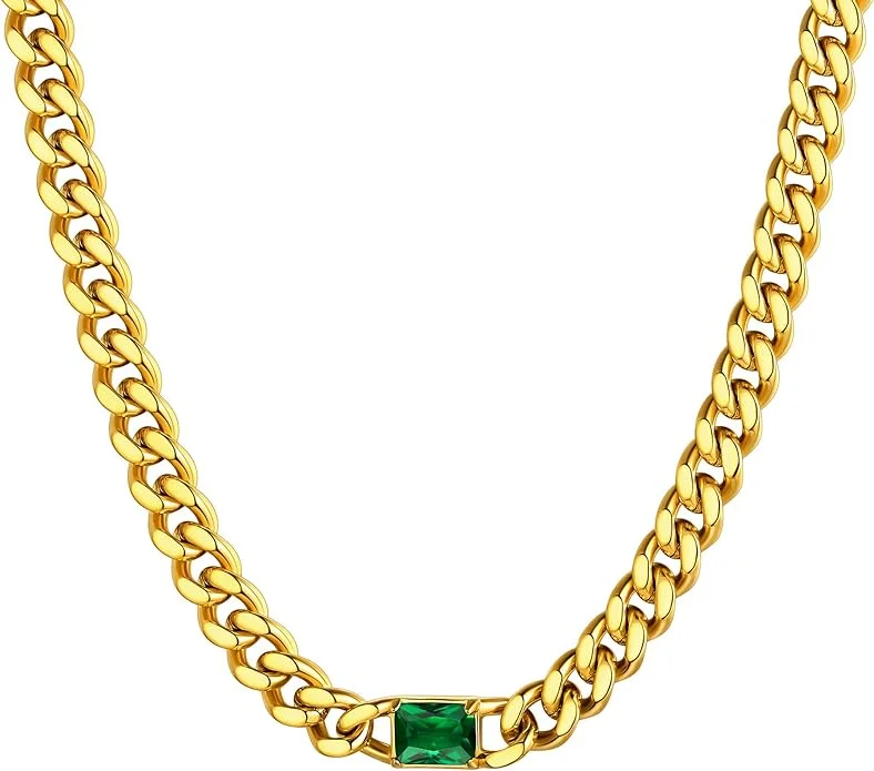 Jewelry Clearance Event – Stock Up Before It's Over 18K Gold Chain Emerald-cut Green Necklace Jewelry Clearance Event – Stock Up Before It's Over 18K Gold Chain Emerald-cut Green Necklace