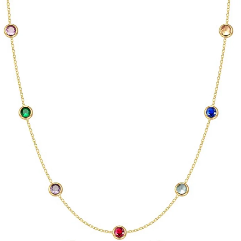 Dazzle In Elegance With Our Biggest Jewelry Sale 18k Gold Multi Color Station Necklace Dazzle In Elegance With Our Biggest Jewelry Sale 18k Gold Multi Color Station Necklace