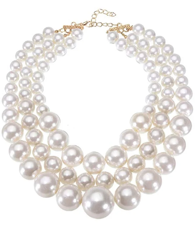 Chic And Stylish Jewelry At Exclusive Prices 18k Gold Multi Pearl Necklace