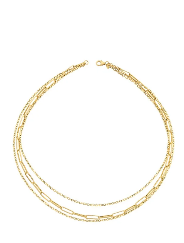 High-Quality Gemstone Jewelry For Special Occasions 18k Gold Multi Row Layer Necklace High-Quality Gemstone Jewelry For Special Occasions 18k Gold Multi Row Layer Necklace