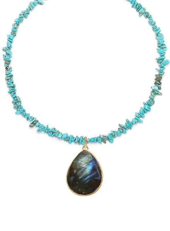 Jewelry Flash Sale – Stylish Designs At Unbeatable Rates 18k Gold Turquoise & Labradorite Gemstone Pear Drop Necklace Jewelry Flash Sale – Stylish Designs At Unbeatable Rates 18k Gold Turquoise & Labradorite Gemstone Pear Drop Necklace